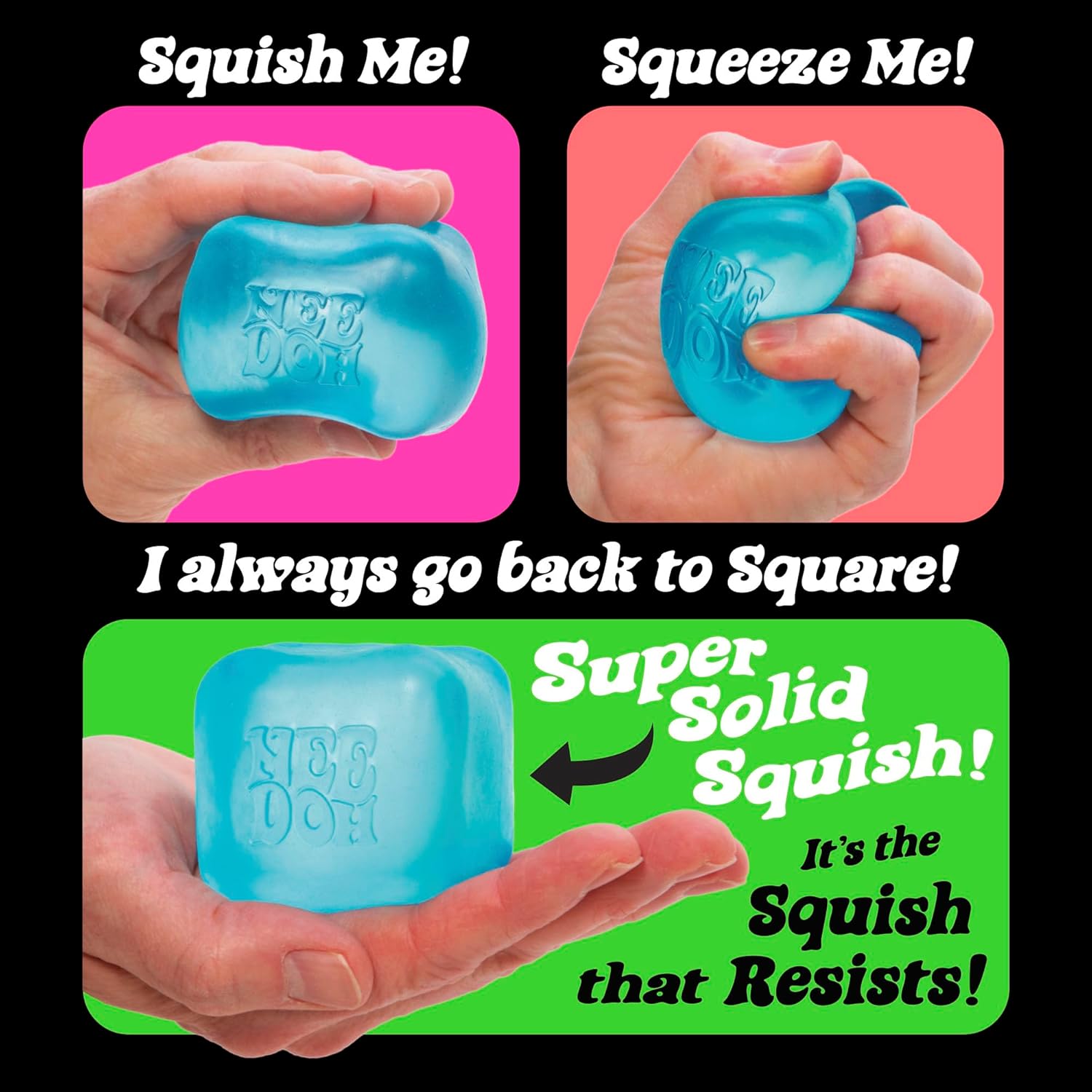 Schylling NeeDoh Nice Cube - Sensory Squeeze Toy with Super Solid Squish - 2.25 Cube - Color May Vary (Pack of 1) - Image 8